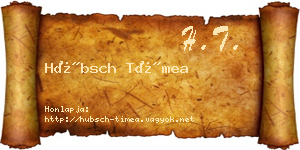 Hübsch Tímea névjegykártya